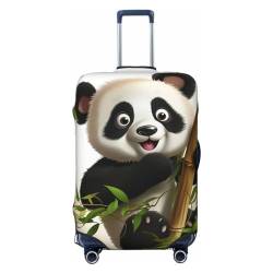 BTCOWZRV Panda Climb Bambus-Gepäckabdeckung, elastisch, waschbar, Koffer-Schutz, kratzfest, Reisegepäckabdeckung, staubdicht, tragbare Kofferabdeckungen, passend für 45,7 - 81,3 cm (18 - 32 Zoll) von BTCOWZRV