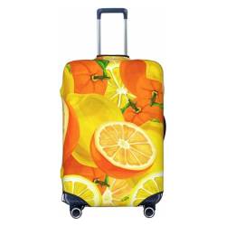 BTCOWZRV Reisegepäck-Abdeckung, modischer Koffer-Schutz, Aquarell-Zitronen-Frucht-Druck, waschbare Gepäckhüllen, Reisekoffer-Schutz, passend für 45,7-81,3 cm Gepäck, Schwarz, Medium von BTCOWZRV