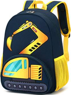 Kleinkind Rucksack Jungen Mädchen Niedliche Kinder Schule Rucksack Vorschule Kindergarten Büchertaschen Kindergarten Kindergarten Kindergarten Kindertagesstätte Kleinkind Taschen, Bagger LKW-navy von BTOOP