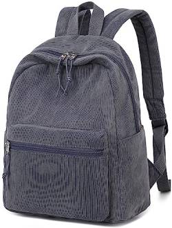 Mini-Rucksack für Damen und Mädchen, wasserabweisend, kleiner Rucksack, Geldbörse, Schultertasche für Damen, Erwachsene, Kinder, Schule, Reisen, Cordgrau, Daypack Rucksäcke von BTOOP