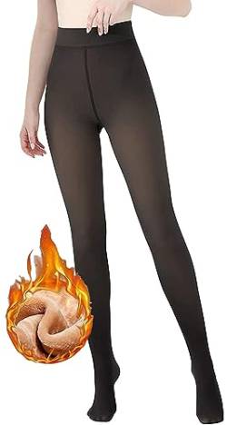 BTkviseQat Thermostrumpfhosen für damen,Strumpfhosen Damen Winter,Gefütterte Strumpfhose (DE/NL/SE/PL, Alphanumerisch, L, XL, Regular, Regular, Schwarz Durchsichtig,220g, für 5~20 ℃) von BTkviseQat