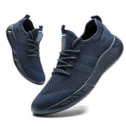 BUBUDENG Herren Laufschuhe Sportschuhe Sneaker Straßenlaufschuhe Turnschuhe Outdoor Leichtgewichts Laufschuhe Freizeit Atmungsaktive Fitness Schuhe,Blau,EU 39 von BUBUDENG