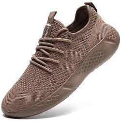 BUBUDENG Herren Schuhe Laufschuhe Sneaker Turnschuhe Sportschuhe Leichtgewichts Straßenlaufschuhe Freizeit Atmungsaktive Fitness Schuhe Braun EU 50 von BUBUDENG