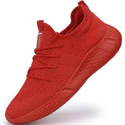 BUBUDENG Herren Schuhe Laufschuhe Sportschuhe Sneaker Straßenlaufschuhe Turnschuhe Outdoor Leichtgewichts Laufschuhe Freizeit Atmungsaktive Fitness Schuhe Rot EU 43 von BUBUDENG