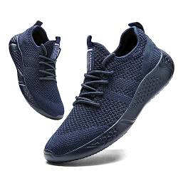 BUBUDENG Herren Schuhe Laufschuhe Sportschuhe Sneaker Turnschuhe Straßenlaufschuhe Leichtgewichts Freizeit Atmungsaktive Fitness Schuhe Blau EU 48 von BUBUDENG