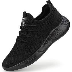 BUBUDENG Herren Schuhe Laufschuhe Sportschuhe Sneaker Turnschuhe Straßenlaufschuhe Leichtgewichts Freizeit Atmungsaktive Fitness Schuhe Schwarz EU 47 von BUBUDENG