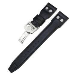 BUDAY Nieten-Uhrenarmband aus echtem Leder, 20 mm, 21 mm, 22 mm, passend für IWC Big Pilot IW377714 Spitfire Top Gun, braunes Rindslederband, 20 mm, Achat von BUDAY
