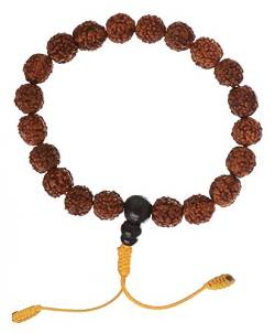 Hand-Mala mit Rudraksha beads - Armband buddhistische Hand-Gebetskette mit 10 mm Perlen von BUDDHAFIGUREN/Billy Held