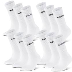 BUDDIES Socken, Classic Crew, Sportsocken, 12 Paar, weiß (L (42-44)) von BUDDIES