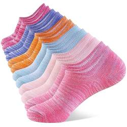 BUDERMMY Sneaker Socken Damen 6 Paar Füßlinge mit Rutschfest Silikon Unsichtbare Sneakersocken Atmungsaktive Baumwolle No Show Socken(Farbe 35-38) von BUDERMMY