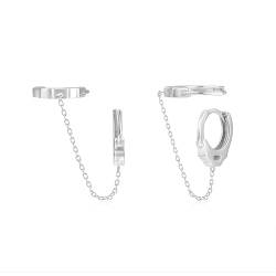 Ohrring Handschellen - 11mm und 12mm - Silber rhodiniert Femmina von BUGANTO