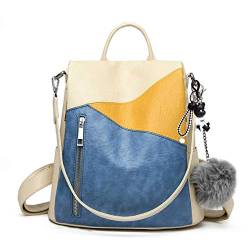 BUKESIYI Damen Tasche Rucksack Handtasche Frauen Backpack Klein Anti Diebstahl Schulrucksack Laptop Weekender PU Leder CCDE78163 Blau von BUKESIYI