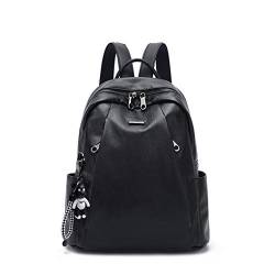 BUKESIYI Damen Tasche Rucksack Handtasche Frauen Backpack Klein Anti Diebstahl Schulrucksack Laptop Weekender PU Leder CCDE78304 Schwarz von BUKESIYI