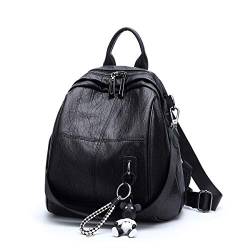BUKESIYI Damen Tasche Rucksack Handtasche Frauen backpack Klein Anti Diebstahl Schulrucksack Laptop Weekender PU Leder CCDE78302 Schwarz von BUKESIYI
