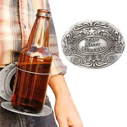 BUKISA Bier-Gürtelschnalle - Tragbarer Metallgürtel-Getränkehalter Bier-Getränkebecherhalter - Bierhaltergürtel für Grillpartys von BUKISA