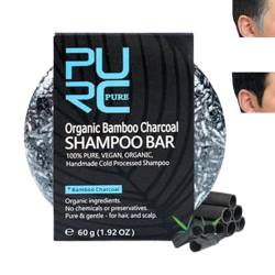 Pure Hair Revitalization Bar, Spartan Gray Hair Reverse Bar for Men, Organic Bamboo Charcoal Shampoo Bar, Pure Hair Revitalization Bar Soap for Gray Reverse Darkening Shampoo Gray Repair (1PCS) von BUKISA