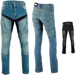 BULLDT Damen Motorradjeans Motorradhose Denim Jeans Hose mit Protektoren, Farbe:Blau, Jeansgröße:W32 / L31 von BULLDT