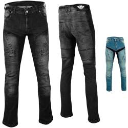 BULLDT Damen Motorradjeans Motorradhose Denim Jeans Hose mit Protektoren, Farbe:Schwarz, Jeansgröße:W28 / L31 von BULLDT