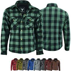 BULLDT Herren Motorradhemd Holzfäller-Look Hemd, Größe:60/4XL, Farbe:Grün von BULLDT