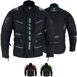 BULLDT Motorradjacke Herren Cordura Textilien Jacke Bikerjacke mit Protektoren Schwarz - 52 von BULLDT