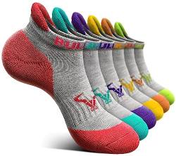 BULLIANT Sneaker Socken 6 Paar, Socken Damen Sportsocken Laufsocken Kurzesocken Atmungsaktive,Füßlinge Fersenlasche Vollkissen(6Paare-Grigio Scuro2394-35-38) von BULLIANT