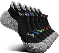 BULLIANT Sneaker Socken 6 Paar, Socken Herren Sportsocken Laufsocken Knöchelsocken Kurzsocken,Atmungsaktive Anti Schweiß(6Paare-Schwarz 6 Farben Gemischt3135-43-46) von BULLIANT