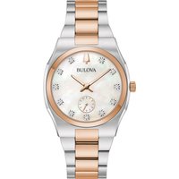 BULOVA Damen Armbanduhr "98P221", weiß, OS von BULOVA