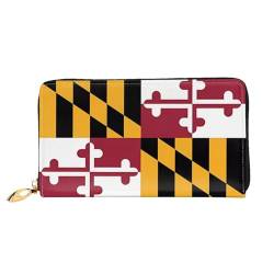 BUNAL Flag Of Maryland Stilvolle Multifunktions-Geldbörse - Minimalistisches Design 12 Kreditkartenfächer Mehrschichtiger Faltschutz für Ihre Karten und Essentials, Schwarz, Einheitsgröße von BUNAL