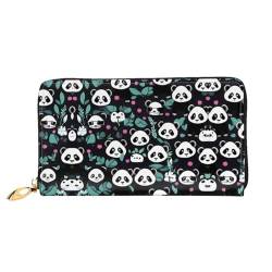 BUNAL Panda Cute Face Stilvolle Multifunktions-Geldbörse - Minimalistisches Design 12 Kreditkartenfächer Mehrschichtiger Faltschutz für Ihre Karten und Essentials, Schwarz, Einheitsgröße von BUNAL