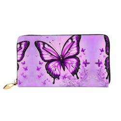 BUNAL Purple Butterfly Stilvolle Multifunktions-Geldbörse - Minimalistisches Design 12 Kreditkartenfächer Mehrschichtiger Faltschutz für Ihre Karten und Essentials, Schwarz, Einheitsgröße von BUNAL