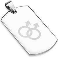 BUNGSA Anhänger Set Anhänger Dog Tag LGBT Silber aus Edelstahl Herren von BUNGSA