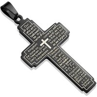 BUNGSA Anhänger Set Anhänger Kreuz Lord's Prayer/Vaterunser aus Edelstahl Unisex (1-tlg), Pendant Halsketten von BUNGSA