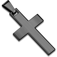 BUNGSA Anhänger Set Anhänger Kreuz schwarz aus Edelstahl Unisex (1-tlg), Pendant Halsketten von BUNGSA