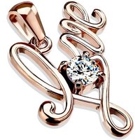 BUNGSA Anhänger Set Anhänger Love mit Zirkonia rosegold aus Edelstahl Unisex (1-tlg), Pendant Halsketten von BUNGSA