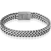 BUNGSA Armband Armband massiv mit Magnetverschluss Silber aus Edelstahl Herren (1 Armband, 1-tlg), Bracelet Armschmuck von BUNGSA