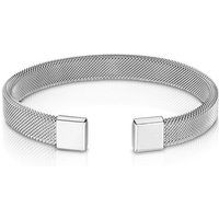 BUNGSA Armband Armreifen flexibles Maschengeflecht Silber aus Edelstahl Damen (1 Armband, 1-tlg), Bracelet Armschmuck von BUNGSA