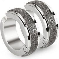 BUNGSA Creolen-Set Creolen gebürstet silber aus Edelstahl Unisex (1 Paar (2 Stück), 2-tlg), Ohrschmuck Ohrringe von BUNGSA