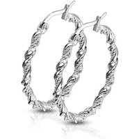 BUNGSA Creolen-Set Creolen gedreht 3,0 cm Silber aus Edelstahl Damen (1 Paar (2 Stück), 2-tlg), Ohrschmuck Ohrringe von BUNGSA