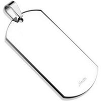 BUNGSA Dog Tag Anhänger Anhänger Dog Tag gravierbar Silber aus Edelstahl Unisex (1-tlg), Pendant Halsketten von BUNGSA