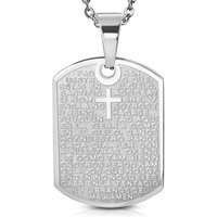 BUNGSA Dog Tag Anhänger Anhänger DogTag religiös Silber aus Edelstahl Unisex (1-tlg), Pendant Halsketten von BUNGSA