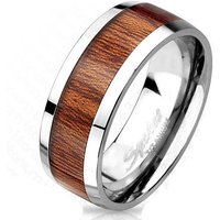 BUNGSA Fingerring 67 (21.3) Titan Ring mit edlem braunem Holz Mittelring für Damen und (Ring, 1-tlg), Damen Herren von BUNGSA