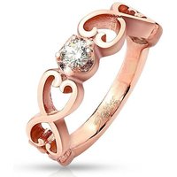 BUNGSA Fingerring Ring 6 Herzen Rosegold aus Edelstahl Damen (Ring, 1-tlg), Damen Herren von BUNGSA