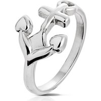 BUNGSA Fingerring Ring Anker silber aus Edelstahl Unisex (Ring, 1-tlg), Damen Herren von BUNGSA