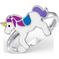 BUNGSA Fingerring Ring Einhorn Bunt aus 925 Silber Kinder (Ring, 1-tlg), Mädchen Jungen von BUNGSA