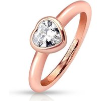 BUNGSA Fingerring Ring Kristall Rosegold aus Edelstahl Damen (Ring, 1-tlg), Damen Herren von BUNGSA