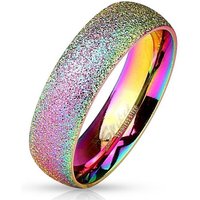 BUNGSA Fingerring Ring Regenbogen sand-gestrahlt Bunt aus Edelstahl Unisex (Ring, 1-tlg), Damen Herren von BUNGSA