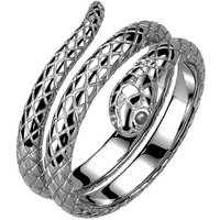 BUNGSA Fingerring Ring Schlange silber aus Edelstahl Unisex (Ring, 1-tlg), Damen Herren von BUNGSA