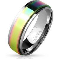 BUNGSA Fingerring Ring Spinner Regenbogen Bunt aus Edelstahl Unisex (Ring, 1-tlg), Damen Herren von BUNGSA