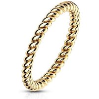 BUNGSA Fingerring Ring gedreht Gold aus Edelstahl Damen (Ring, 1-tlg), Frauen Mädchen von BUNGSA