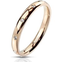 BUNGSA Fingerring Ring mit 10 Kristallen schmal verschiedene Farben aus Edelstahl Damen (Ring, 1-tlg), Frauen Mädchen von BUNGSA